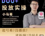 小马哥-Dou+投放实操课,抖加投放,随心推,付费起号逻辑,打破低播放转化-逐浪前行
