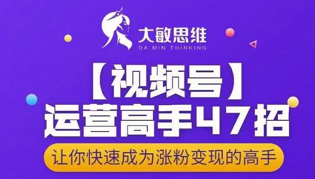 大敏思维-视频号运营高手47招，让你快速成为涨粉变现高手-逐浪前行