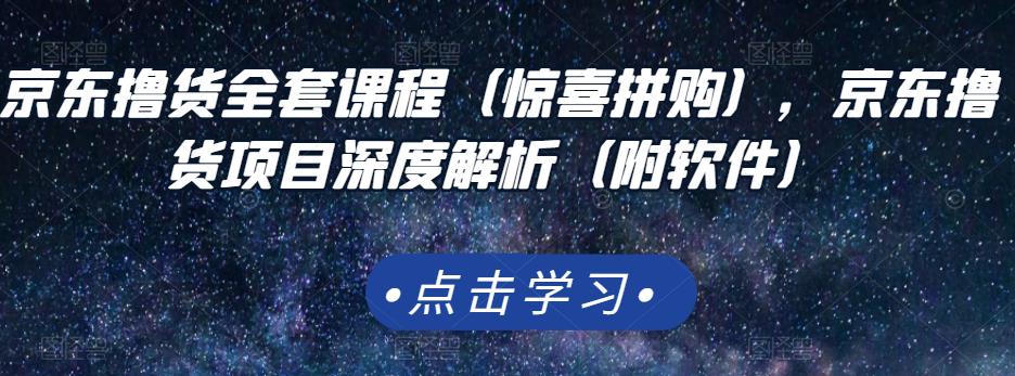 京东撸货全套课程（惊喜拼购），京东撸货项目深度解析（附软件）-逐浪前行