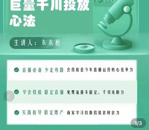巨量千川优化师投放实操课，学会投放，稳定直播，稳定增产-逐浪前行