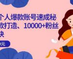 小红书个人爆款账号速成秘籍,爆款打造、10000+粉丝引流秘诀-逐浪前行
