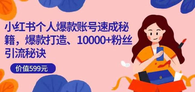 小红书个人爆款账号速成秘籍，爆款打造、10000+粉丝引流秘诀-逐浪前行