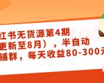 小红书无货源第4期（更新至8月），半自动店铺群，每天收益80-300-逐浪前行