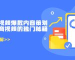 带货短视频爆款内容策划,关于电商视频的独门秘籍(价值499元)-逐浪前行