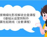独家精细化影视解说全盘课程，0基础从运营到制作，赢在起跑线（全套课程）-逐浪前行
