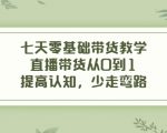 七天零基础带货教学，直播带货从0到1，提高认知，少走弯路-逐浪前行