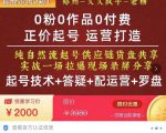 0粉0作品0付费正价起号9月-10月新课，纯自然流起号（起号技术+答疑+配运营+罗盘）-逐浪前行