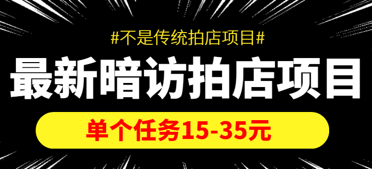 最新暗访拍店信息差项目，单个任务15-35元（不是传统拍店项目）-逐浪前行