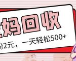 最新小红书母婴号宝妈粉回收项目,1个粉2元,一天轻松500+案例分享【粉丝包回收】-逐浪前行