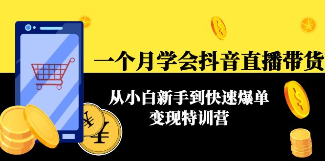 一个月学会抖音直播带货：从小白新手到快速爆单变现特训营(63节课)-逐浪前行