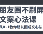 朋友圈不刷屏文案心法课 人人都要懂的商业逻辑 从0~1教你朋友圈成交心法-逐浪前行