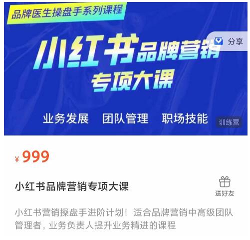 小红书品牌营销专项大课，操盘手进阶，一套能让你提升业务精进的课程-逐浪前行