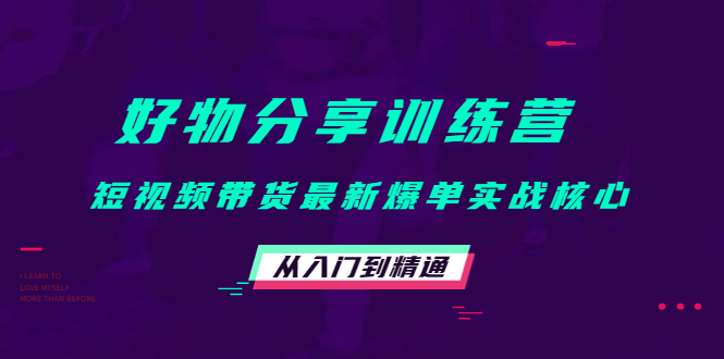 好物分享训练营：短视频带货最新爆单实战核心，从入门到精通-逐浪前行