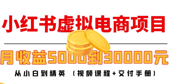 小红书虚拟电商项目：从小白到精英 月收益5000到30000 (视频课程+交付手册)-逐浪前行