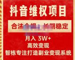 新版抖音维权项目每单利润1000+,合法合规,长期稳定,月入3W+价值1999元-逐浪前行