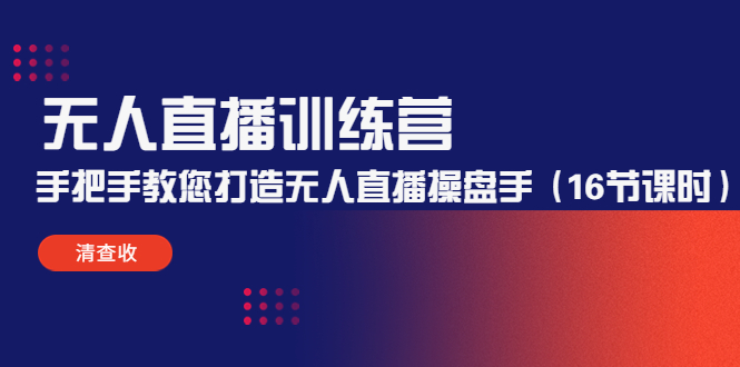 无人直播训练营：手把手教您打造无人直播操盘手（16节课时）-逐浪前行