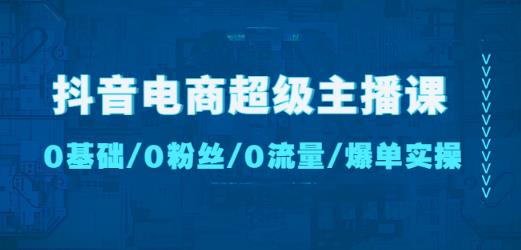 抖音电商超级主播课：0基础、0粉丝、0流量、爆单实操！-逐浪前行