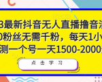 2023最新抖音无人直播撸音浪项目，0粉丝无需千粉，每天1小时，实测一个号一天1500-2000元-逐浪前行