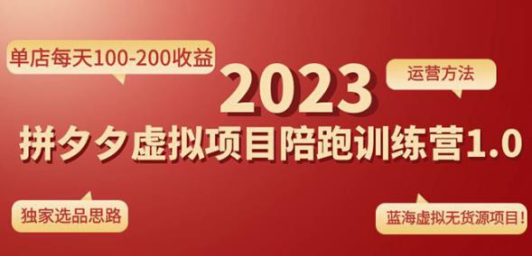 黄岛主拼多多虚拟项目陪跑训练营1.0，单店每天100-200收益，独家选品思路和运营-逐浪前行
