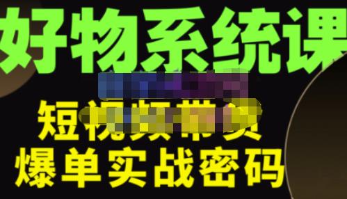 大嘴·好物短视频带货解析，学完你将懂的短视频带货底层逻辑，做出能表现的短视频-逐浪前行