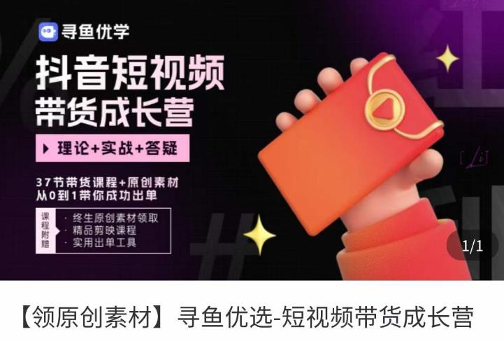 短视频带货成长营，​抖音短视频出单攻略，吃透账号运营的奥秘，轻松带货-逐浪前行