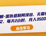 倪叶明·国外返利网项目,无需懂任何英文,每天2小时,月入3500美金-逐浪前行