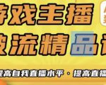 游戏主播破流精品课,从零到一提升直播间人气,提高自我直播水平,提高直播人气-逐浪前行