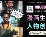 Midjourney V4版本操作教程:2个简单参数,完成漫画生成,人物创建-逐浪前行