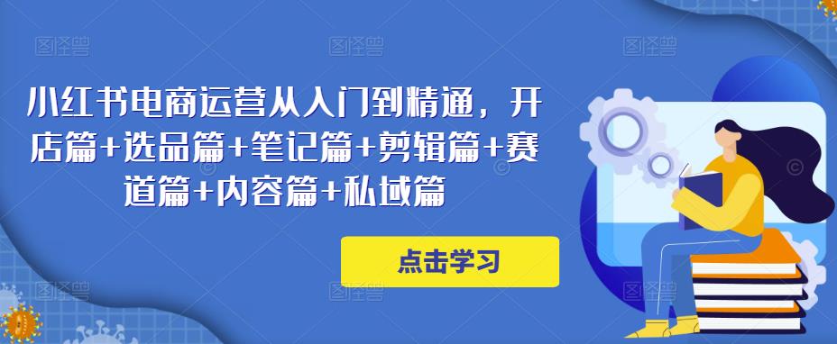 小红书电商运营从入门到精通，开店篇+选品篇+笔记篇+剪辑篇+赛道篇+内容篇+私域篇-逐浪前行