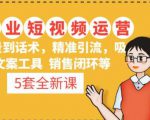 5套·美业短视频运营课从场景到话术·精准引流·吸金文案工具·销售闭环等-逐浪前行