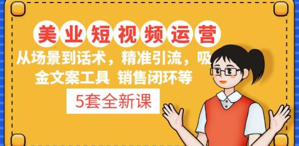 5套·美业短视频运营课从场景到话术·精准引流·吸金文案工具·销售闭环等-逐浪前行