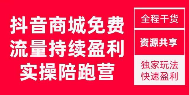 抖音商城搜索持续盈利陪跑成长营，抖音商城搜索从0-1、从1到10的全面解决方案-逐浪前行