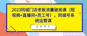 2023同城门店老板流量破局课(短视频+直播间+员工号),同城号系统运营课-逐浪前行
