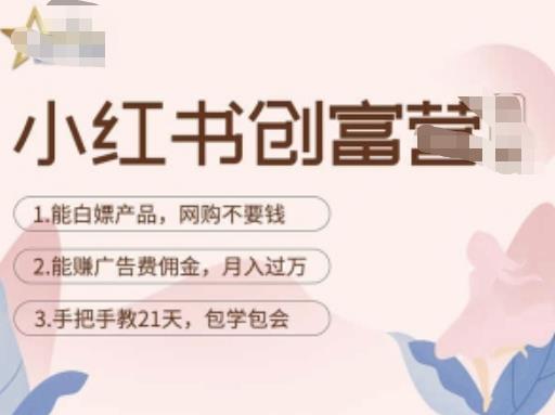 小红书创富营-教小红书带货，陪跑21天，教你赚广告费佣金，月入过万-逐浪前行
