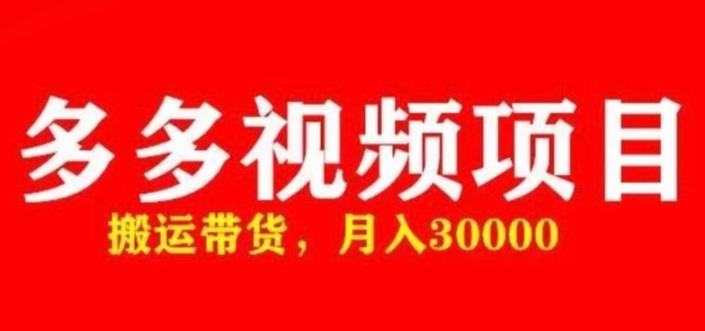 多多带货视频快速50爆款拿带货资格，搬运带货，月入30000【全套脚本+详细玩法】-逐浪前行