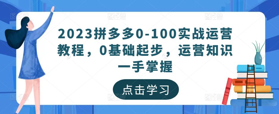 2023拼多多0-100实战运营教程，0基础起步，运营知识一手掌握-逐浪前行