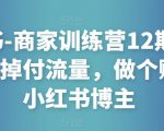 小红书-商家训练营12期:让商家丢掉付流量,做个赚钱的小红书博主-逐浪前行