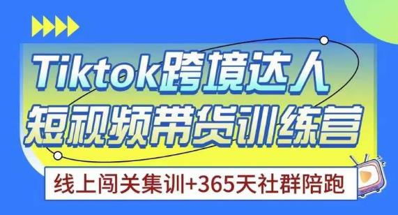 Tiktok海外精选联盟短视频带货百单训练营，带你快速成为Tiktok带货达人-逐浪前行