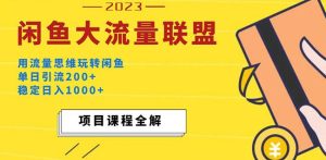 价值1980最新闲鱼大流量联盟玩法,单日引流200+,稳定日入1000+-逐浪前行