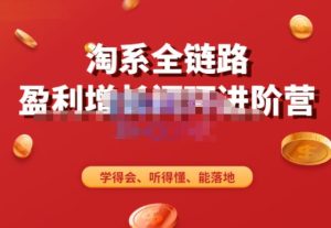 淘系全链路盈利增长闭环进阶营,融合全店动销,学得会、听得懂、能落地!-逐浪前行