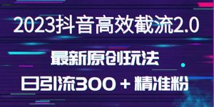 日引300＋创业粉，独家抖音高效截流2.0玩法（价值1280）-逐浪前行
