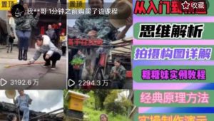 东方糖糖妹抖音短视频全套实战课思维+拍摄+剪辑+运营,从入门到精通-逐浪前行