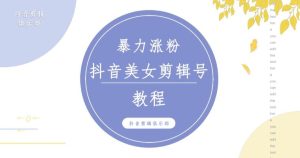 抖音快手暴力涨粉美女混剪视频教程，百分百过原创图片教程！附带违规申诉方法-逐浪前行