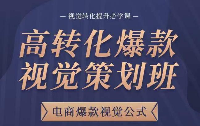 高转化爆款视觉策划班，电商爆款视觉公式，视觉转化提升必学课-逐浪前行