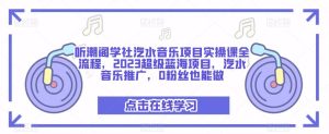 听潮阁学社汽水音乐项目实操课全流程,2023超级蓝海项目,汽水音乐推广,0粉丝也能做-逐浪前行