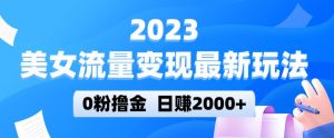 2023美女流量变现最新玩法,0粉撸金,日赚2000+,实测日引流300+-逐浪前行