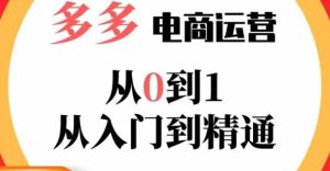 嗝姐小乔·23年系列课:多多运营从0到1,掌握电商运营技巧,学会合理运营链接,活动、推广等流程-逐浪前行