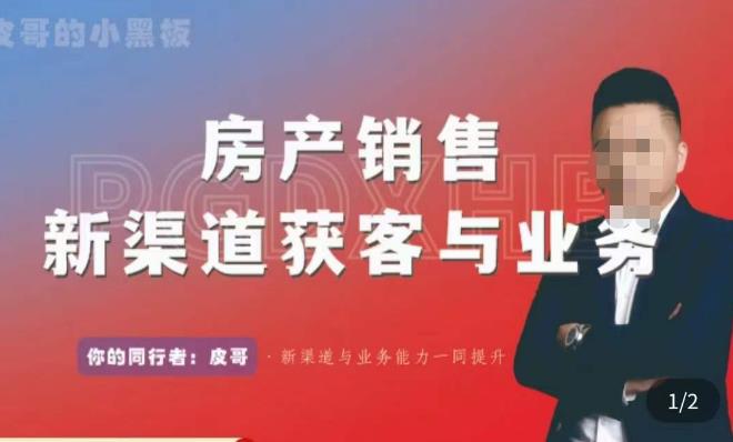 皮哥·房产销售新渠道获客与业务，​打造新时代房产经纪达人，助力行业新人成长为业内精英-逐浪前行