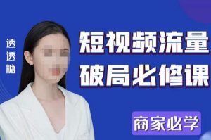 2023最新透糖短视频流量破局必修课——商家必学-逐浪前行