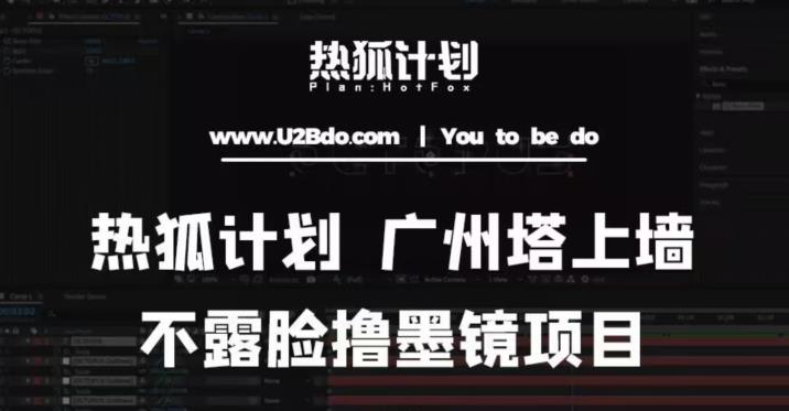 热狐计划抖音无人直播广州塔上墙，不露脸撸墨镜项目（素材+教程+插件）-逐浪前行